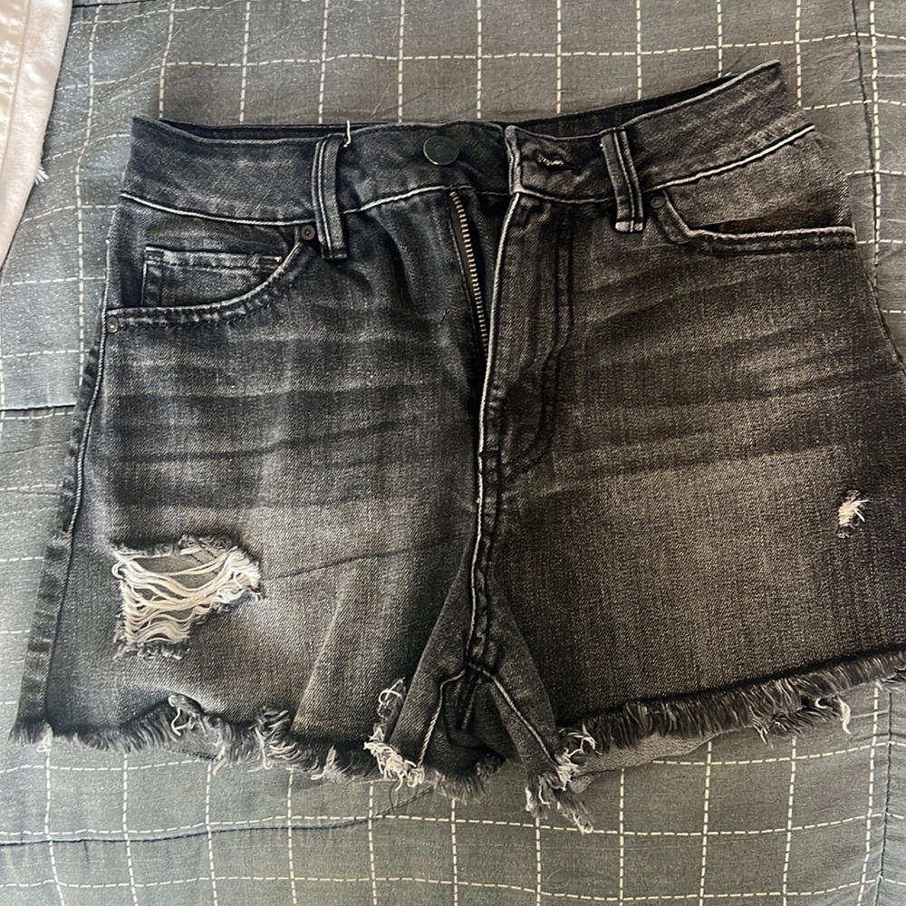 Black jean shorts
